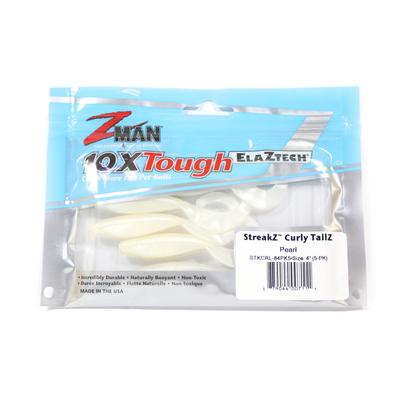 Zman Μαλακό Τεχνητό Ψαράκι StreakZ Curly 4 Ίντσες 5/Συσκευασία Μαργαριταρένιο (7111)
