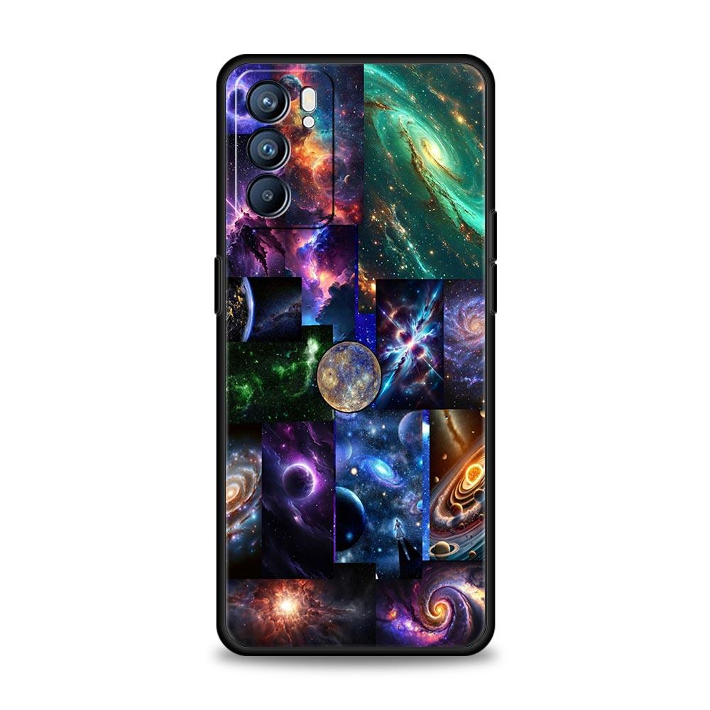 Universe Starry Sky Moon Phone Case For Oppo Reno 13 12 11 10 7 F Find X5 X6 A98 A80 A79 A78 A57 A54 A31 A17 Pro Soft TPU Cover