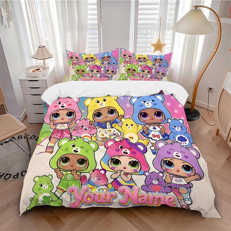 Cute Hoodie Friends Bedding Set Personalized Washable 3pcs Duvet Cover Pillowcases Soft Microfiber Home Bedroom Gift