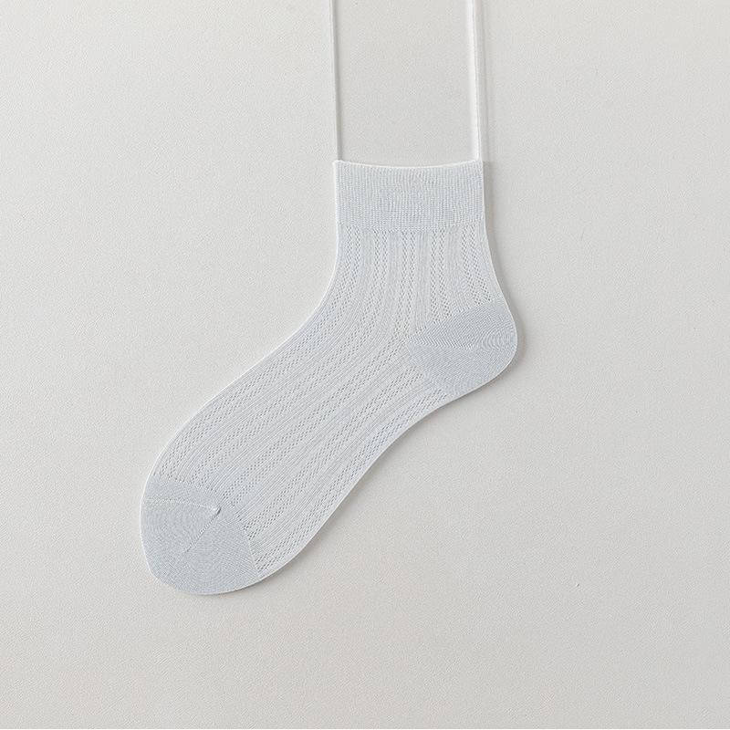Female Summer Thin Pure Color All Kinds of Mesh Breathable Antibacterial Deodorant Socks