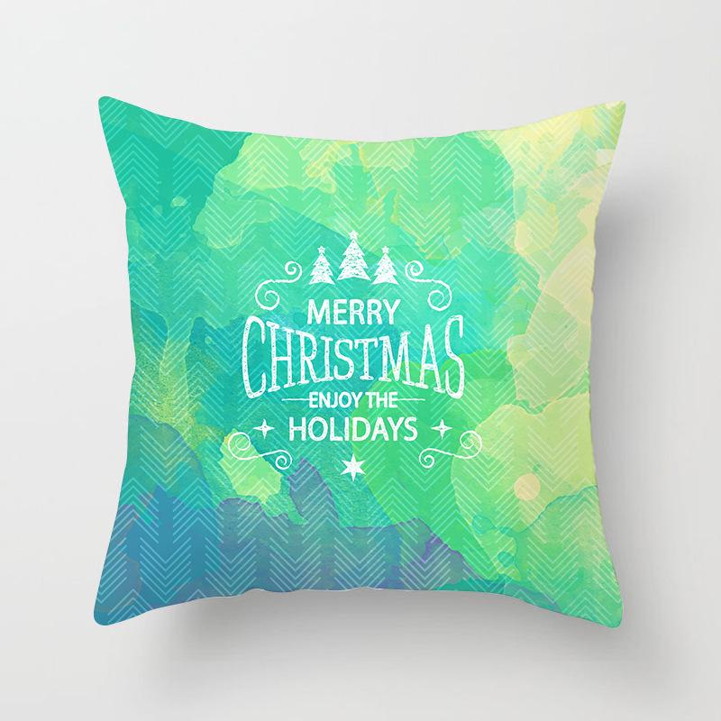 Wish Home Christmas Snowflake Digital Printing Peach Skin Car Pillow Cushion Pillow Case