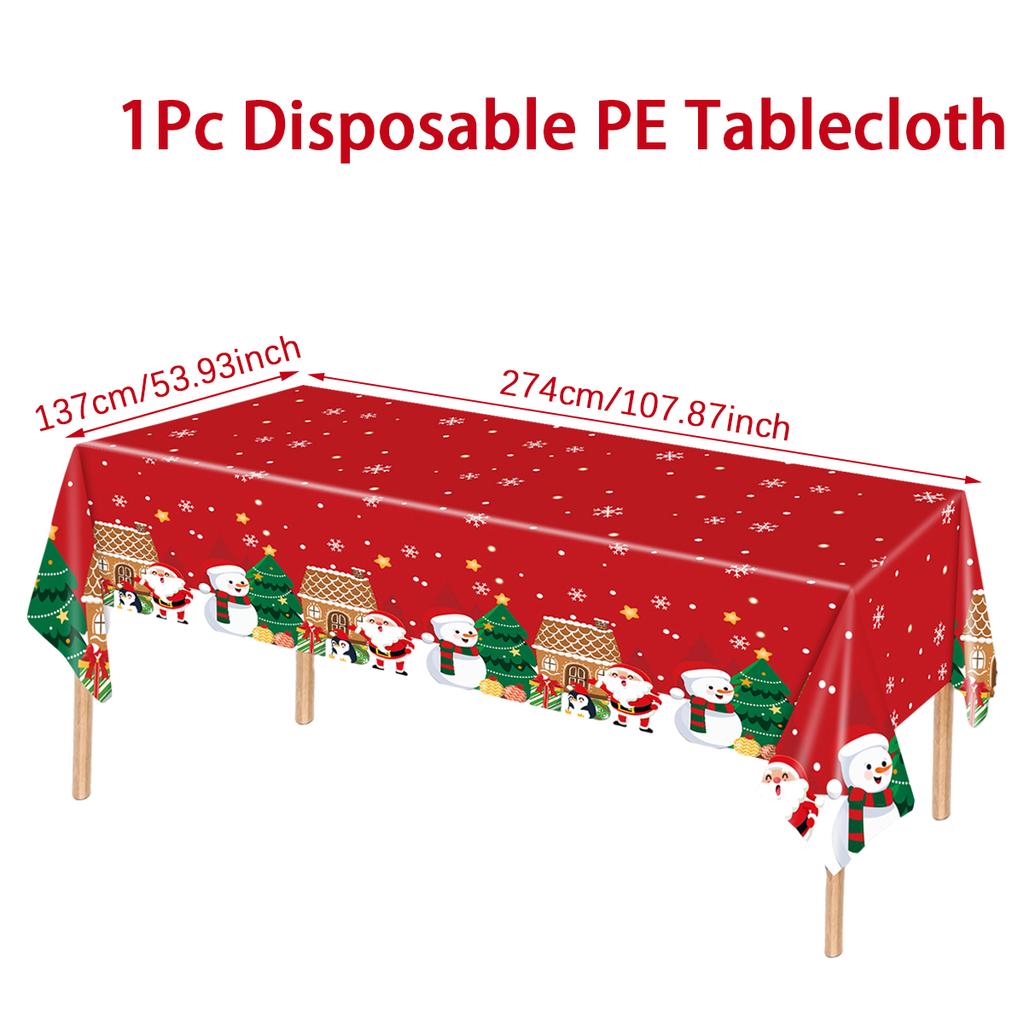 Christmas Plastic Tablecloth Merry Christmas Decorations For Home Table 2026 Navidad Noel Xmas Decor Happy New Year Gift 2026