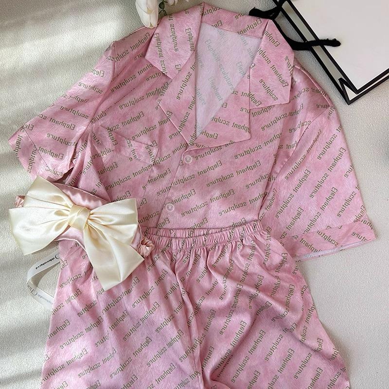 China Stil Tinte und Waschen Landschaft Malerei Pyjamas Frauen Neue Sommer Kühle Weibliche Nachtwäsche Klassische Elegante Kurze Housewear