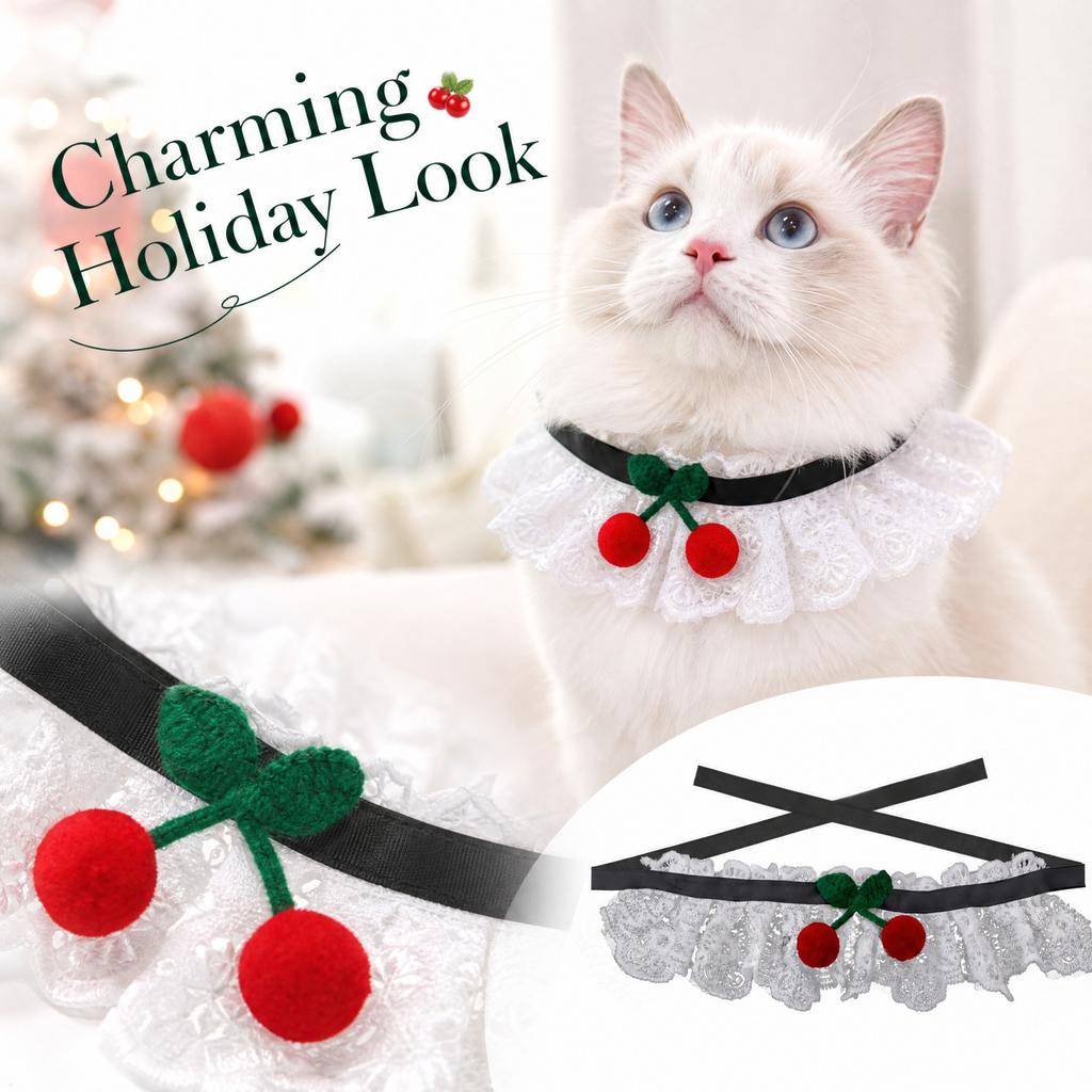 Lace Pet Collar with Neck Scarf and for Cats and Dogs Cute Accessories