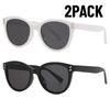 2PACK Round Frame Sunglasses Unisex UV-proof Sun Glasses Eyewear Women Outdoor Travel Goggle Eye Production Sun Shades