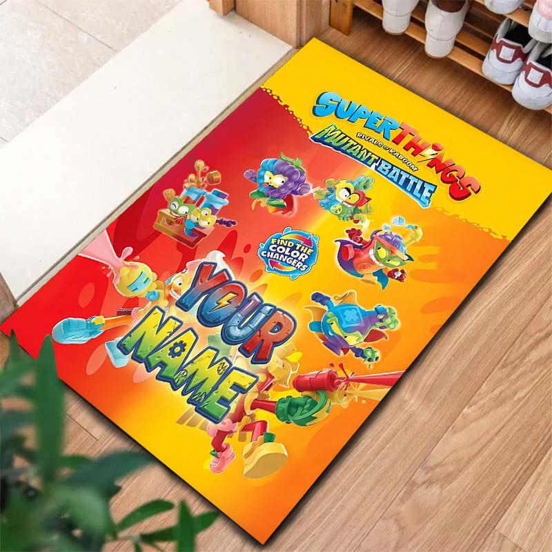 Superthings Battle Custom Name Carpet Rug For Living Room Bedroom Home Sofa Decoration Kids Play Nonslip Floor Mat