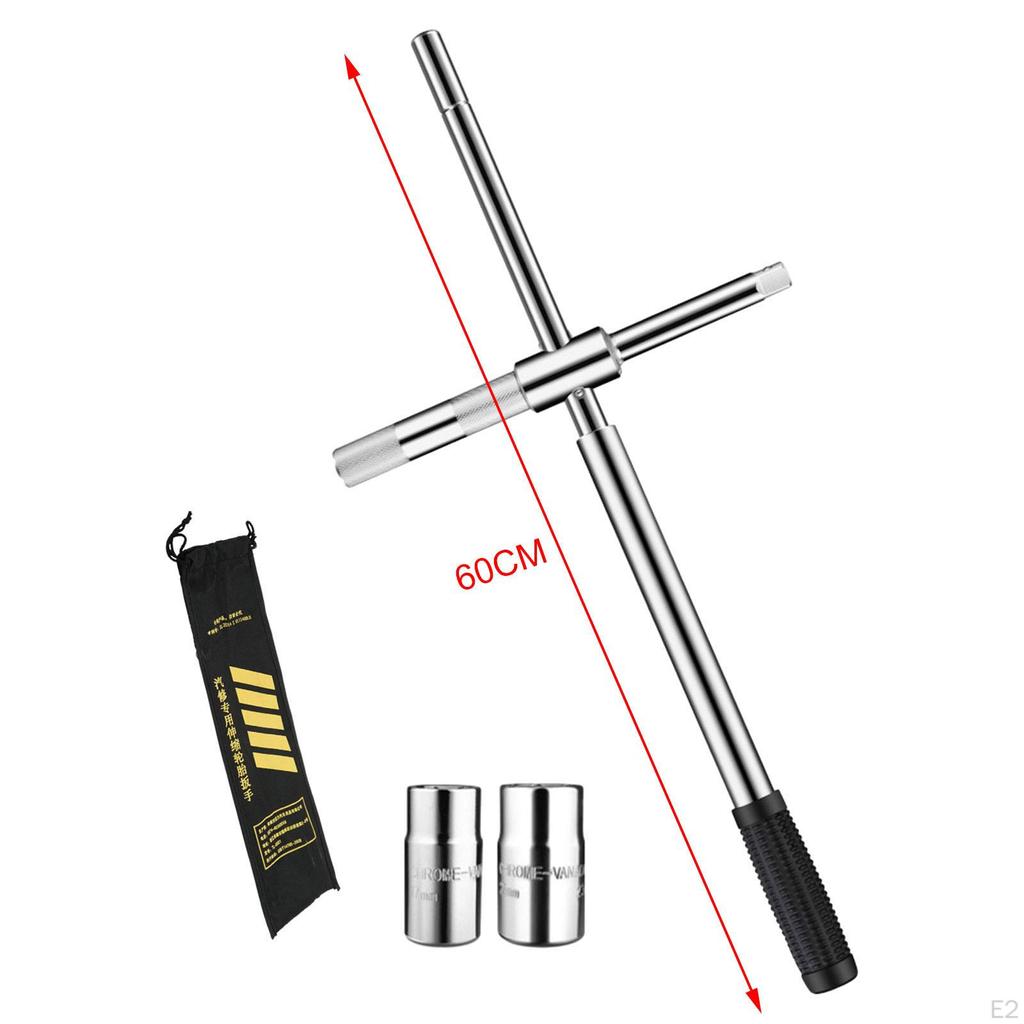 Universal Extended Lug Wrench Cross with Storage Bag 4 Way Tire Set Wheel for
