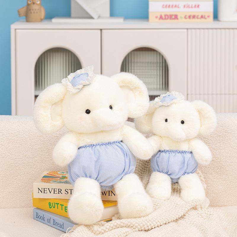 Cute cute dressed elephant doll plush toy baby elephant doll children soothing rag doll girl birthday gift