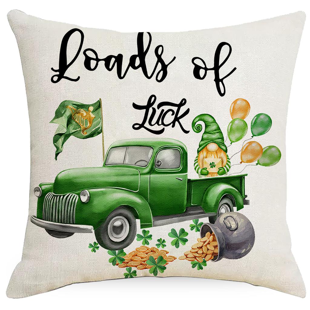 New St. Patrick Clover Pillowcase Office Pillow Sofa Cushion
