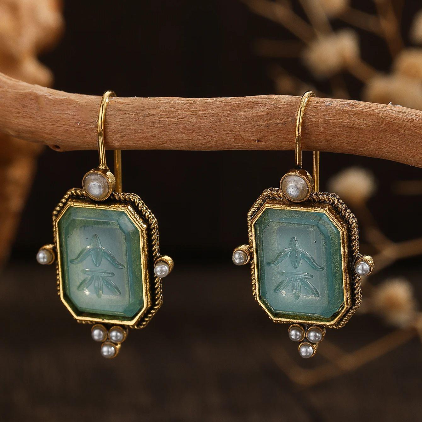 Элегантные винтажные геометрические жемчужные серьги-подвески для женщин, изысканные висячие серьги-гвоздики, свадебные украшения, подарок