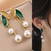 925 Silver Needle Korean Fashion Crystal Flower Earrings For Women Jewelry Trending Luxury Women's French Pearl Earrings