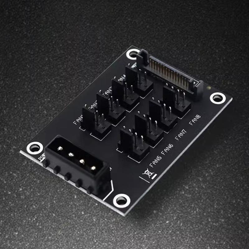 12V Fan Splitter HUB Computer Cooling Fan Expansion Card Add Cooling Solution for Cooling Efficiency
