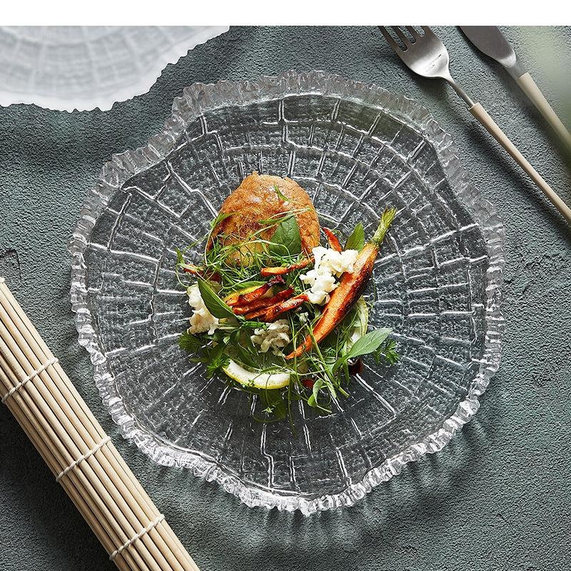 Annual Ring Glass Plate Breakfast Salad Hotel Molecular Cuisine Cooking Dishes Nordic Home Kitchen Utensils