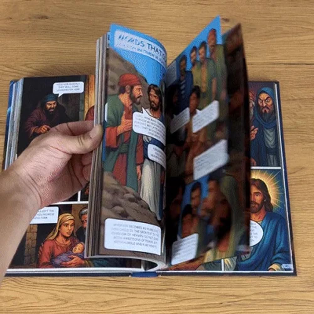 Die Comic-Bibel für alle Altersgruppen, Neues Vollfarbig Illustriertes Bibel-Comicbuch, von Genesis bis Offenbarung mit Vollständigen, Christlichen G