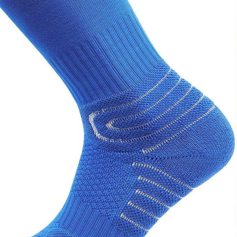 PORFIN 1 Paar M Größe 34 - 38 Professionelle Fußballsocken Atmungsaktiv Hoher Schaft Verdickt Trainingssocken
