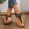 Fashion Womens Gladiator Sandals Fashion Bohemian Sandals for Women 2025 New Clip-Toe Flat Women Shoes Woman Pu Leather Non-Slip Sandals