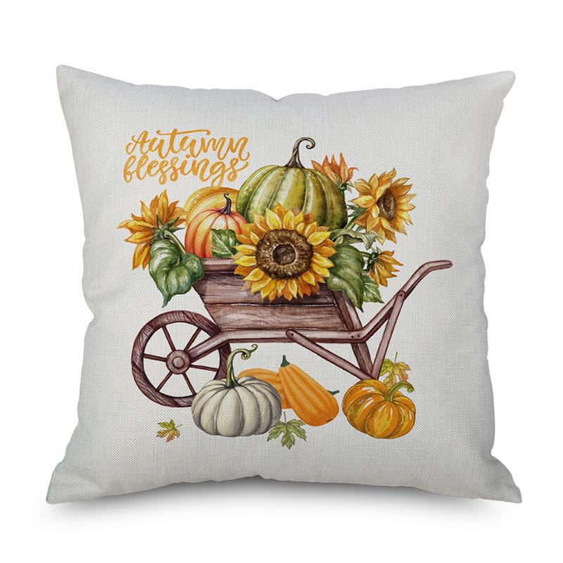 Thanksgiving Throw Pumpkin Pillow Cover Pillowcase Decorative Sofa Cover Cushion