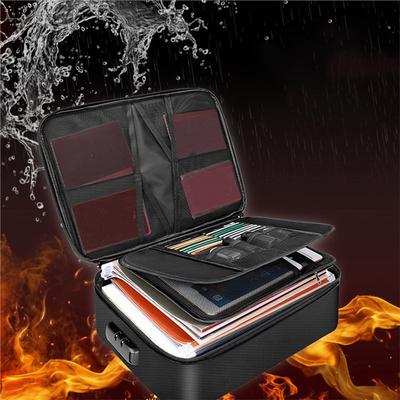 Bolsa de Armazenamento de Documentos à Prova de Fogo em Várias Camadas, Design de Grande Capacidade, Caixa Multifuncional Para Uso Doméstico e de Certificados