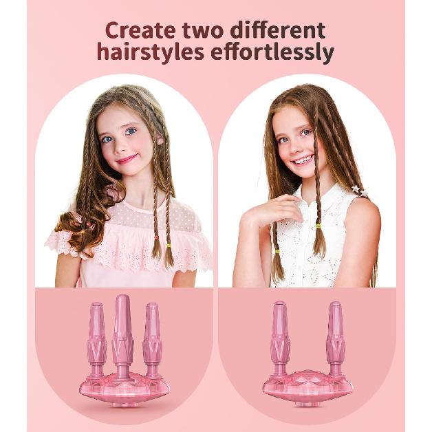 Geyiie Hair Twist Toys for Grils, DIY Hair Styling Tool Toys with Halloween Nail Sticker, DIY Hair Decoration Bead Maker, Girls Pretend Dress Up Toys