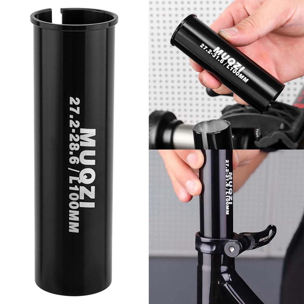 Bike Seat Post Shim Reducing Sleeve Extended 100mm Long Conversion Converter for Mountain BMX