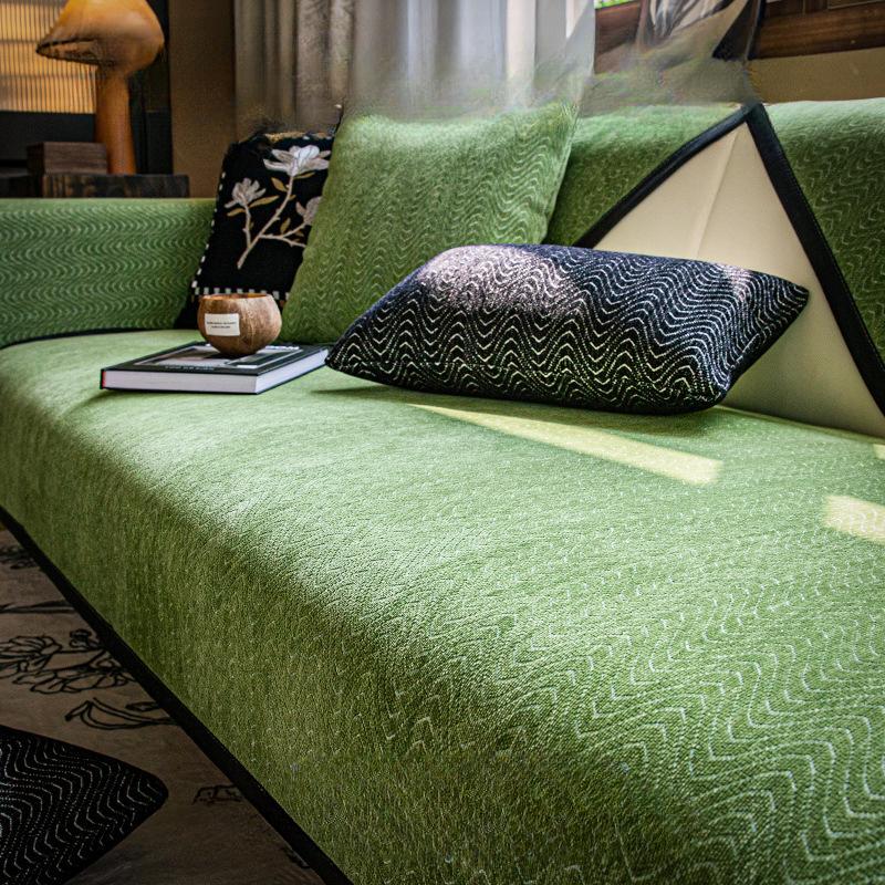 Chenille Sofa Cushion Four Seasons Universal Non-Slip Anti-Scratching Living Room Straight Row Sofa Cover Cloth Backrest Towel