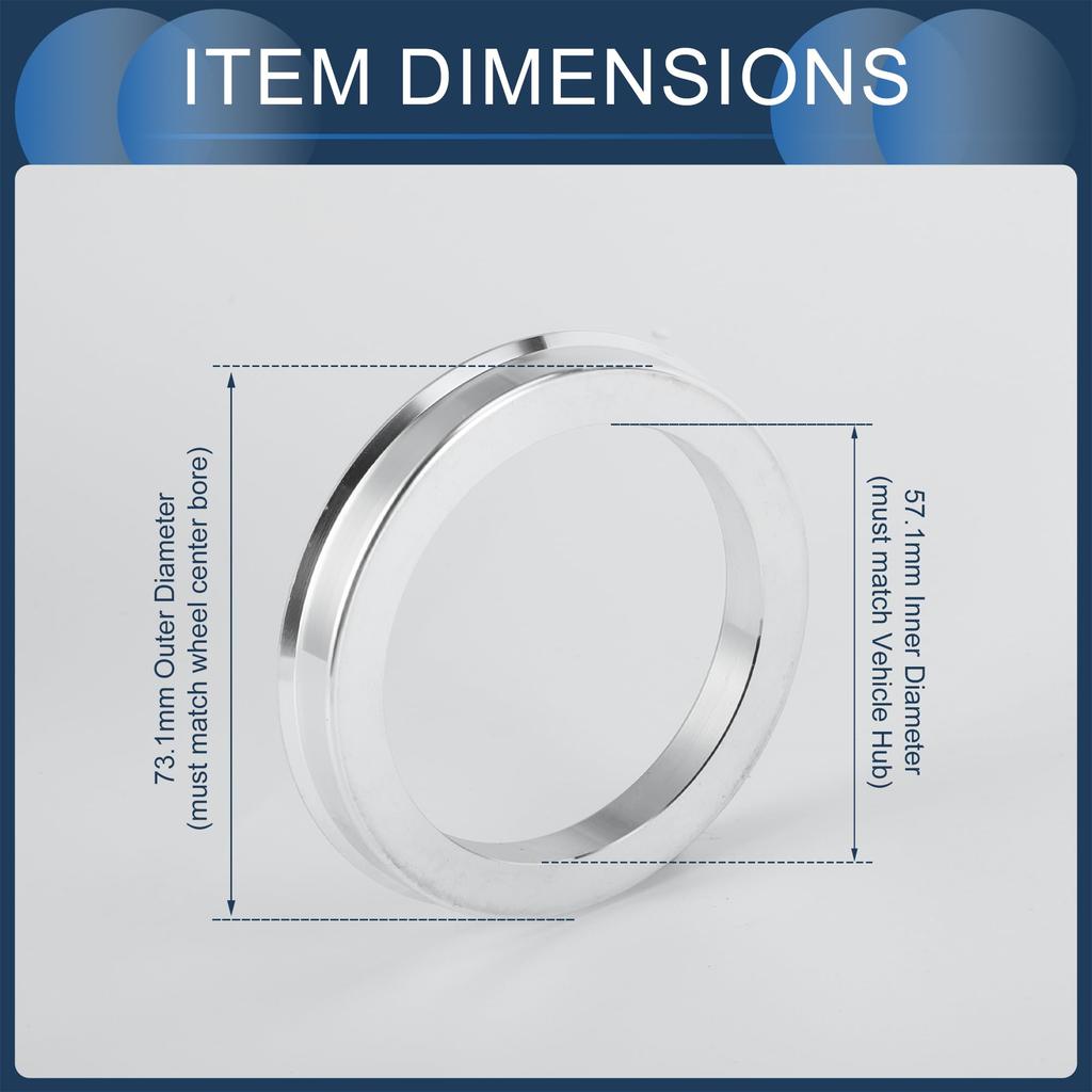 INFINAUTO Hub Centric Ring 57.1mm Inner Diameter to 73.1mm Outer