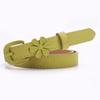 Faux PU Leather Women's Thin Belt Solid Color Waist Cinching Belt  Jean Matching