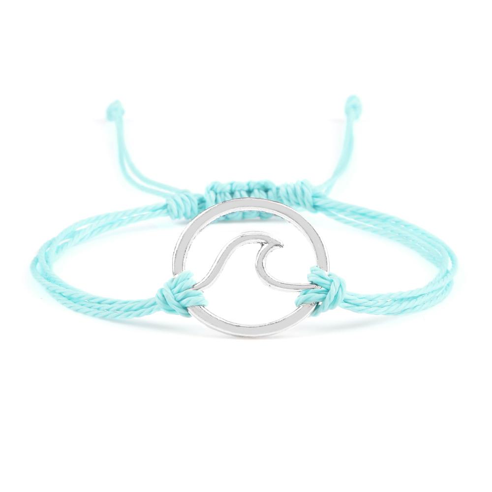Bohemian Wax Rope Braied Bracelet for Women Men Charm Waves Adjustable Bangles Lucky String Bracelets Friends Gift Wrist Jewelry