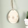 Easter Egg Pendant Creative Shape Exquisite Pattern Smooth Edge Burr Free Easy To Hang Wooden Egg Hanging Pendant Decal DIY Craft Kit Home Supplies