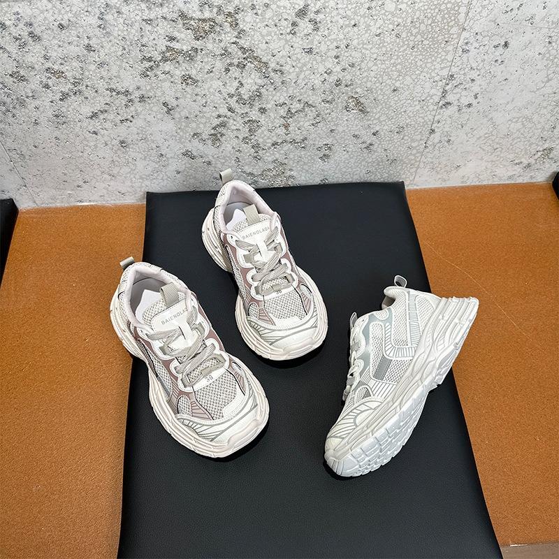 Double Net Lightweight Sports Shoes Casual Running Shoes Female Students Thick-soled Heightening Casual Shoes Female Dad Shoes