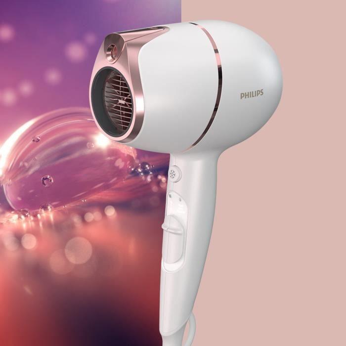 PHILIPS BHD628/00 - Sèche-cheveux prestige - SenseIQ - Capteur infrarouge - Fonction ionique - 1800W - Blanc/Rose