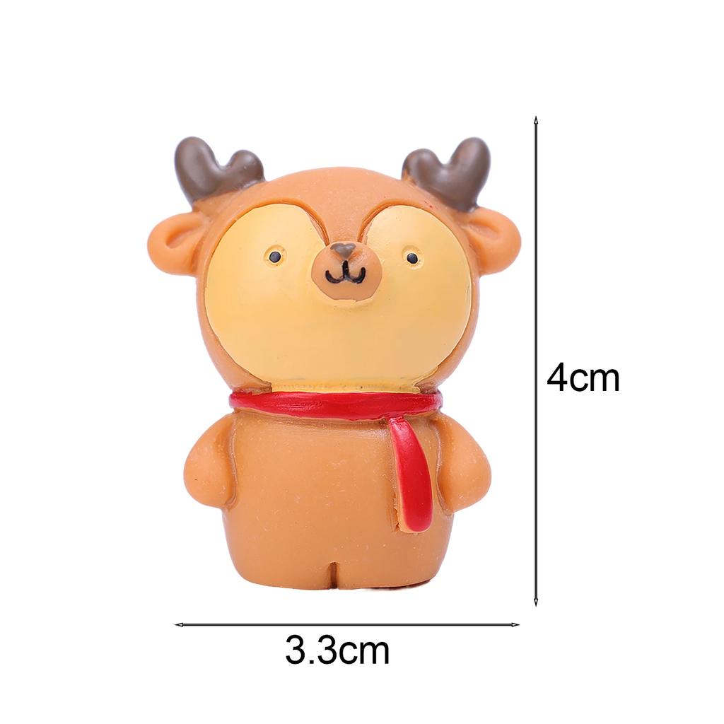 Cute Resin Christmas Ornaments Mini Santa Claus Snowman Elk Micro Landscape Xmas Home Office Miniature Desktop Decoration Supply