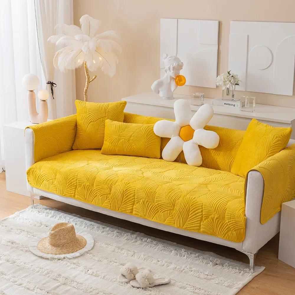 1PC Universal Sofa Covers Towel Chenille Jacquard Living Room Sofa Cushion Mats Non-Slip Couch Cushion Armrest Backrest Cover