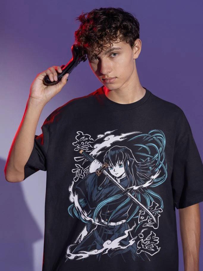 Muichiro Tokito T-shirt Kimetsu No Yaiba Demon Killer Anime Summer New Men's and Women's Streetwear