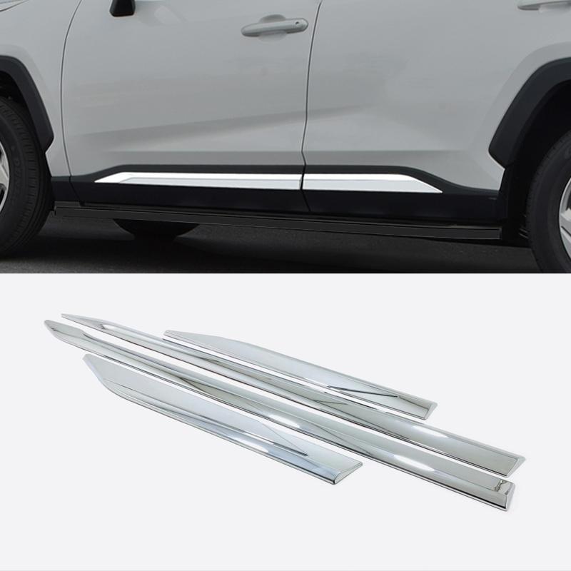 For Toyota RAV4 RAV 4 XA50 - Hybrid ABS Carbon Fiber Car Side Door Body Molding anti-scratch Protector Side Strips Trim