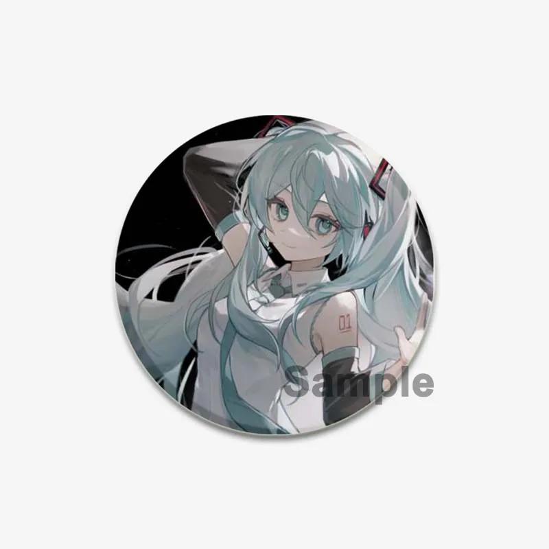 32/44/58mm Cute Cartoon Figure Miku Brooches Cosplay Singer Exquisit Badge for Collar Backpack Hat Accessory Handmade Pin Gift