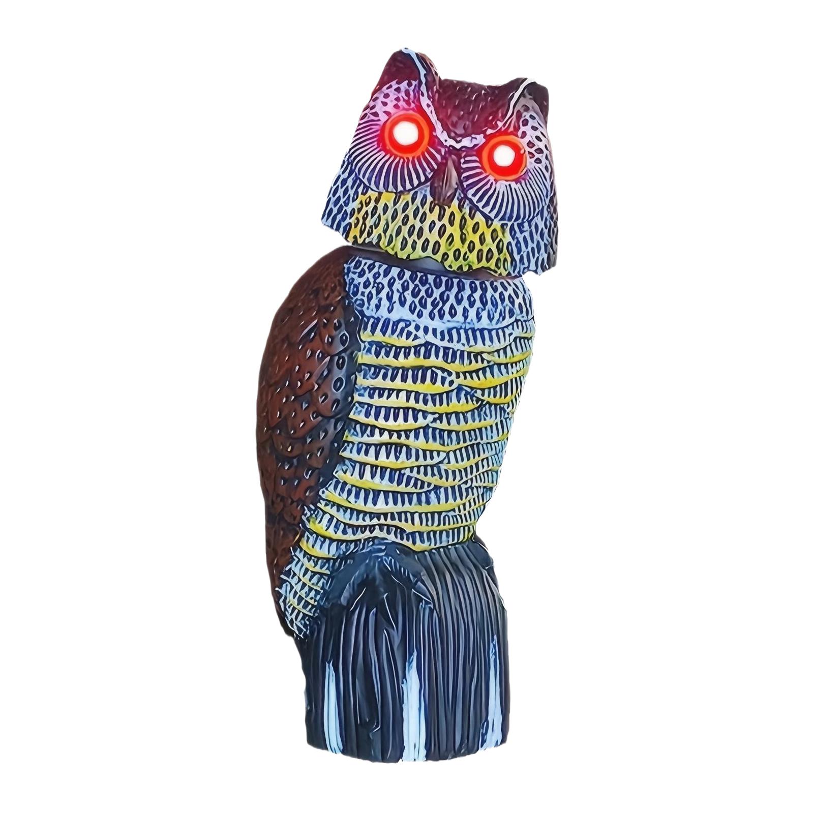 

Owl Scare Bird Control Devices 360° Swivel Head Waterproof Fake Owl Solar Powered Flashing Eyes Simulation Owl Bird Deterrent