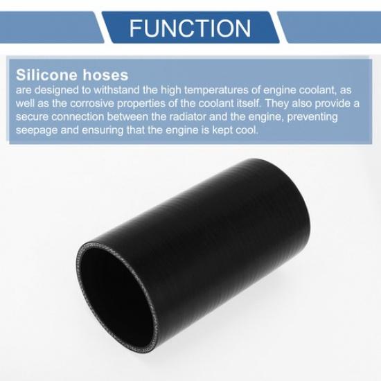 1 Pcs 63mm 248" ID 127mm 5" Length 0 Degrees Black Car Silicone Hose