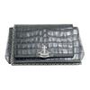 VIVIENNE WESTWOOD Hazel Crocodile Pattern Magnetic Closure Leather Shoulder Bag Medium Women Bags Black 46020001WL00A2ANTHRACITE