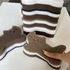 Cartoon Cat Three-Layer Dishwashing Sponge & Scouring Pad Set