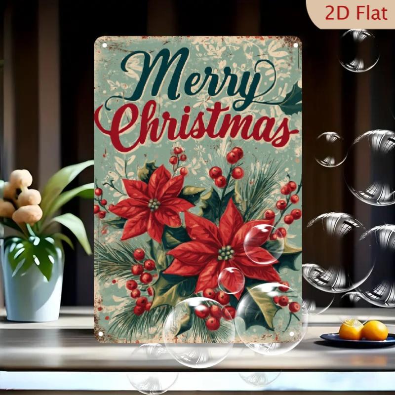 Vintage Iron Signs  Merry Christmas Tree Poster  Metal Plaque Bakery Candy Shop Home Wall Decor