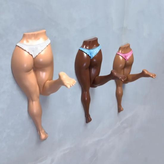 3Pcs Naked Sculptural Wall Decorative Hooks Nude Hooks Towel Wall-Mounted Sexy Hooks Self-Adhesive Hanger for Bathroom Bedroom