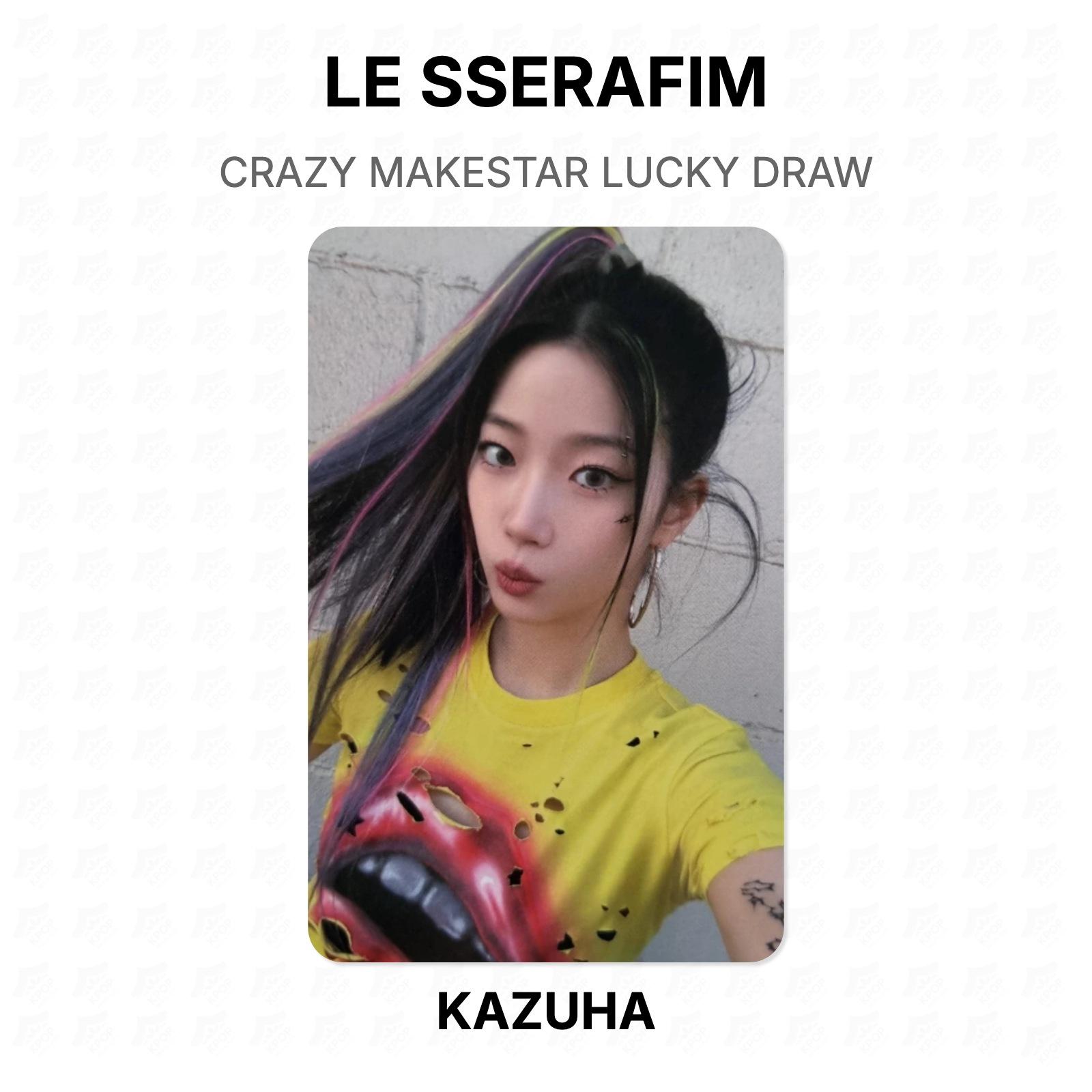 LE SSERAFIM CRAZY MAKESTAR LUCKY DRAW Official Photocard KAZUHA