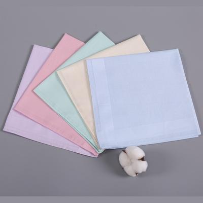 3Pcs 40x40cm Solid Color Plain Women Handkerchiefs Pocket Hankies Soft Cotton Sweat Square Towels Tea Party Favors