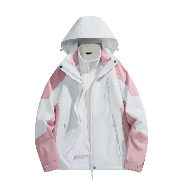 Unisex Cross-Border Three-in-One Fleece Jacket: Waterproof, Windproof, Hooded Outdoor Mountaineering Suit
