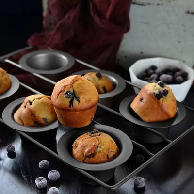 Forma na popover dorty Nepřilnavá forma na muffiny a cupcakes pro pečení v troubě Vertikální design košíčků 6 dutin Všestranná forma na vafle a pudink