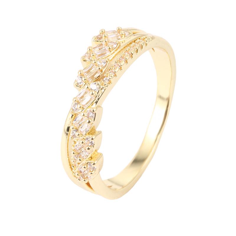 Elegant Oval Zircon Inlaid Ring - Fashionable Pure Copper Women's Jewelry
