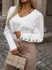 2024 Autumn Women's V-Neck Long Sleeve Button Shirt Top