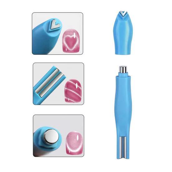 3-in-1 Cat Eyes Nail Magnet Heart Round Line Shape Nail