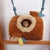 Plush Stump Hamster Tunnel Hammock Hanging Nest Soft House Bed Cage For Mini Animal Small Pet